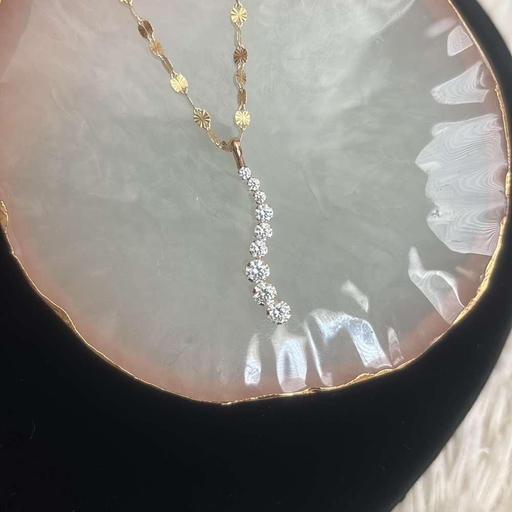 14K Solid Yellow Gold Journey Pendant